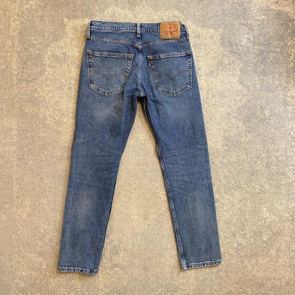 Levis 502 Jeans Mens 30x30 Blue Medium Wash Regular Taper Stretch Denim Pants - Picture 8 of 14